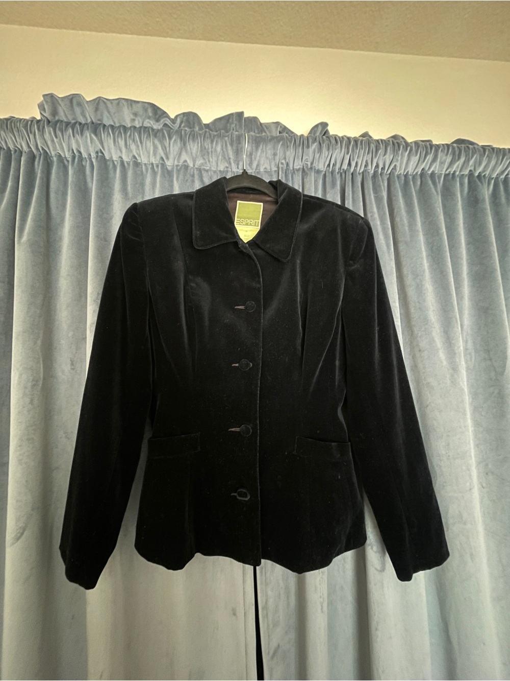 Vintage Black Velvet Tailored Jacket